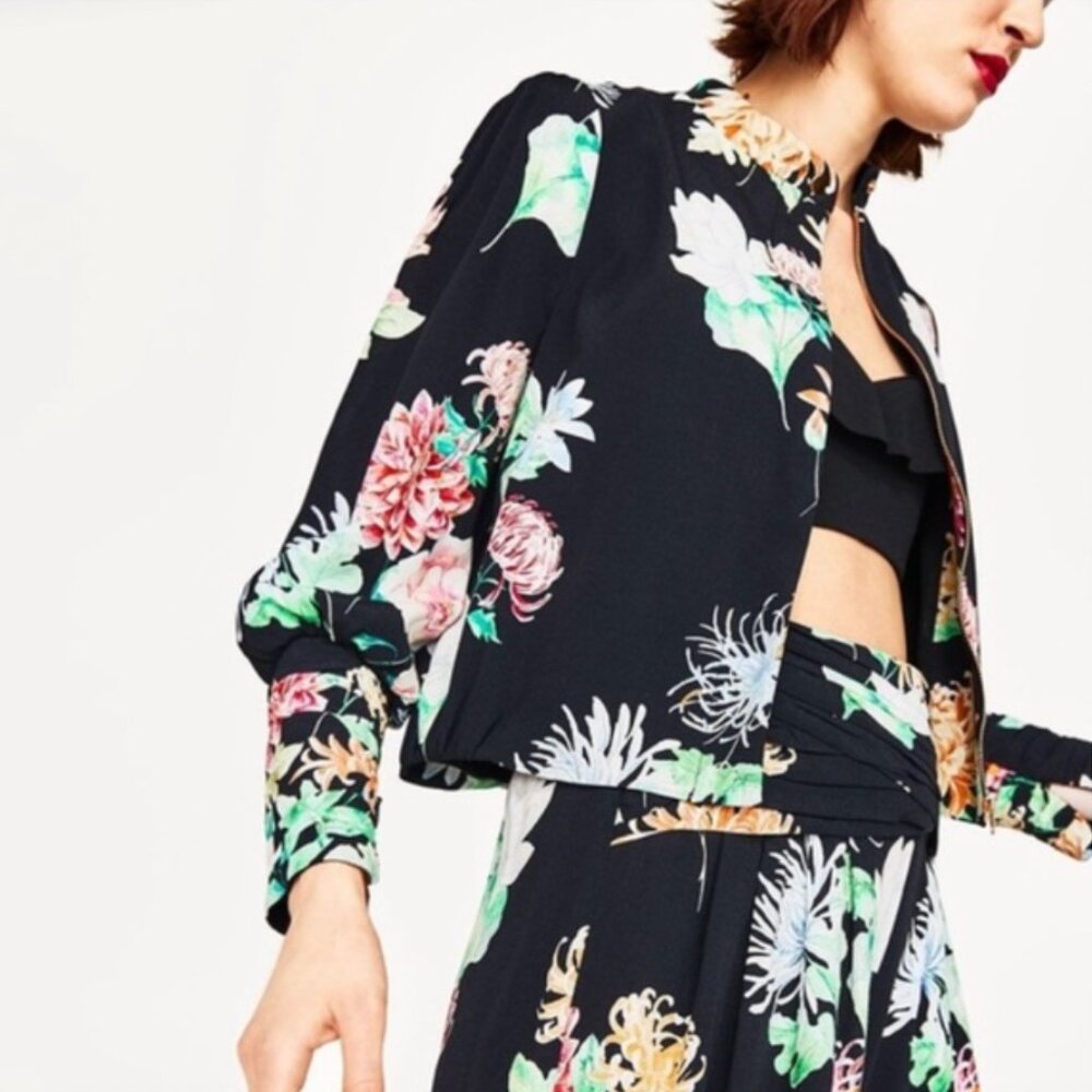 Zara Floral Printed Jacket